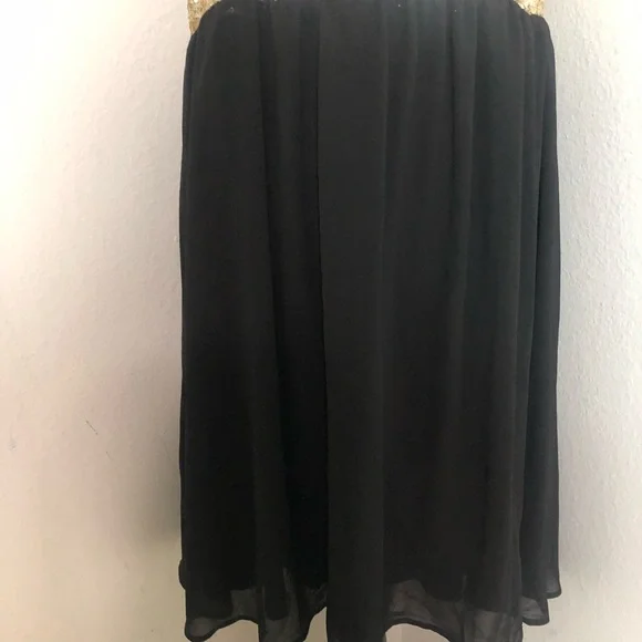 Torrid Sequin Chiffon Party Dress Babydoll Layered Gold Sleeveless Sz 14 - Picture 10 of 15